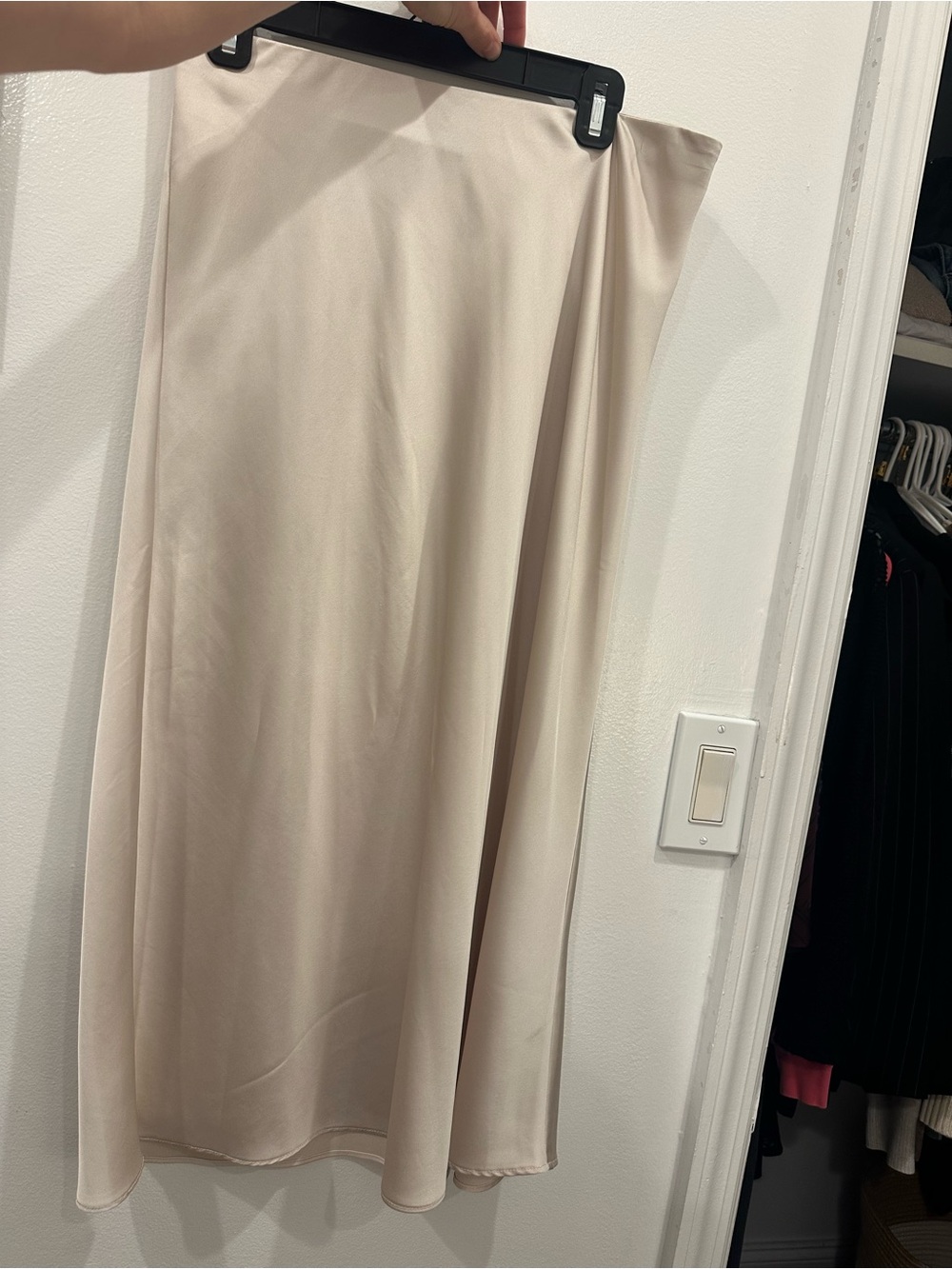 J. Crew Satin Maxi Skirt in Light Beige